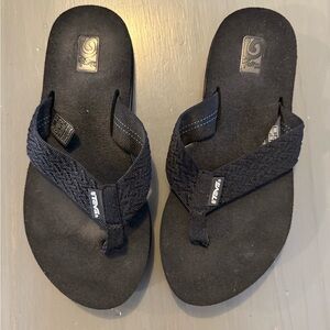 Teva Black Flip Flops Mush Sole Sandals